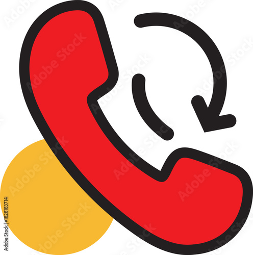 Emergency Call Icon – Red phone symbol representing quick emergency contact or hotline service.