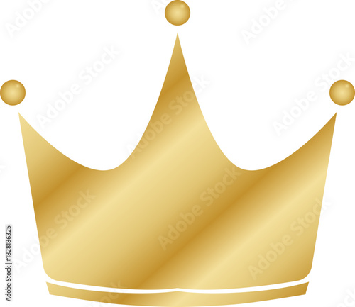 Golden crown vector illustration with shiny metallic design
