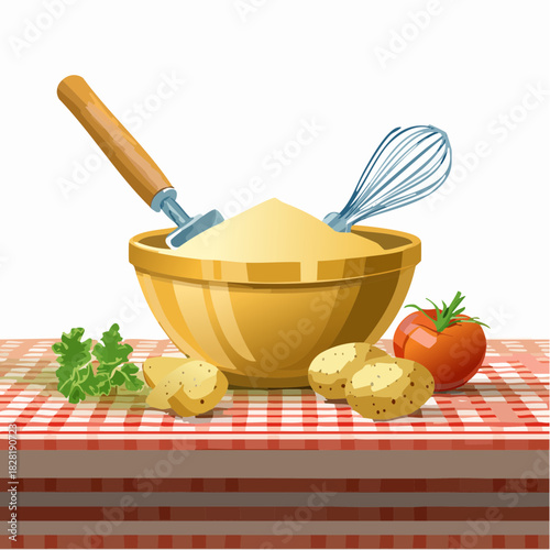 Kitchen utensils in a bowl for cooking.
