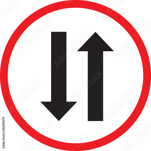 Vector Illustration of a Two-Way Traffic Sign