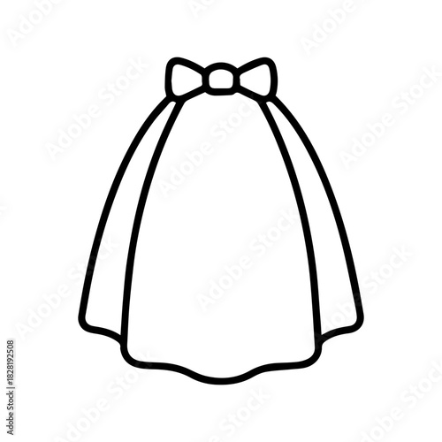 veil vector line icon on a white background Vector line icon on a white background