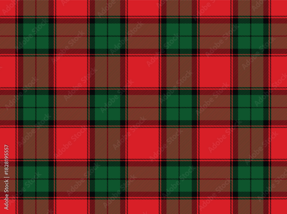 Obraz premium Christmas tartan plaid seamless pattern, red green earthy rustic winter check seamless background. Perfect for farmhouse holiday decor, packaging design and warm seasonal textiles