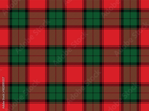 Christmas tartan plaid seamless pattern, red green earthy rustic winter check seamless background. Perfect for farmhouse holiday decor, packaging design and warm seasonal textiles
