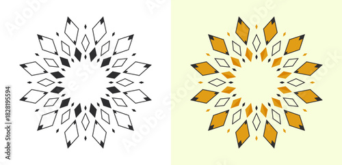 Modern Geometric Diamond Ornament Vector Design Graphic Resource