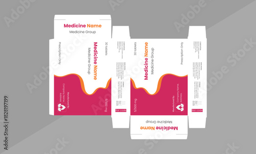 Clean and Professional Drug Box Package Design Layout