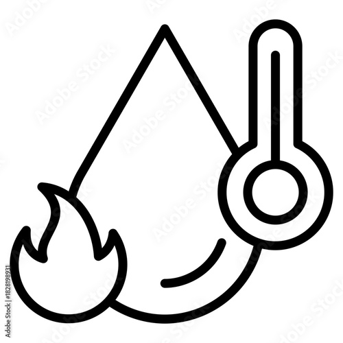 Hot Water Outline Icon
