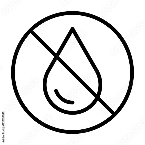 No Water Outline Icon