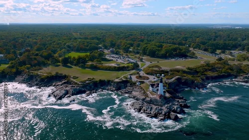 Portland Head Lighthouse from air