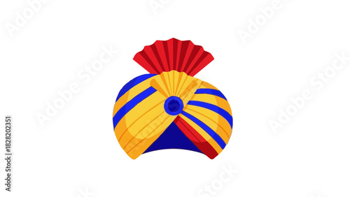 Traditional Punjabi turban with vibrant colors representing Lohri  