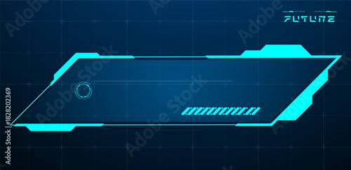 Sci-Fi Lower Third or Blue Text Box Futuristic. vector editable