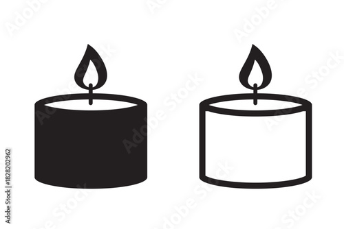Candle Icon in a Simple Clean Style