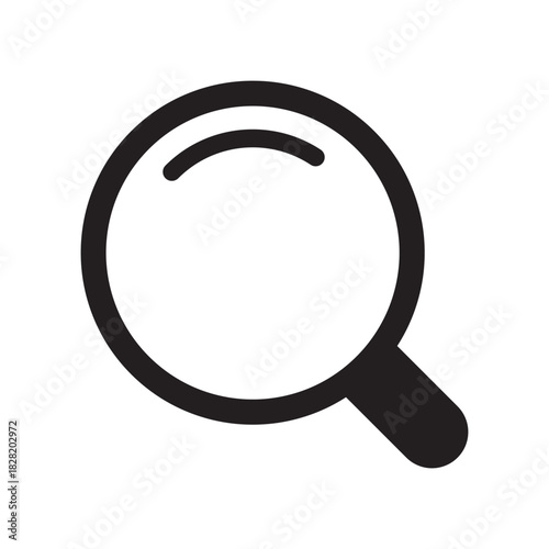 Search Icon Symbol – Classic Magnifying Glass and Magnifier Sign Icon.