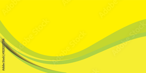 Yellow background with smooth gradient. The background features a vibrant yellow color with curved lines, creating a dynamic yellow texture. Minimal abstract gradient curve vector background
