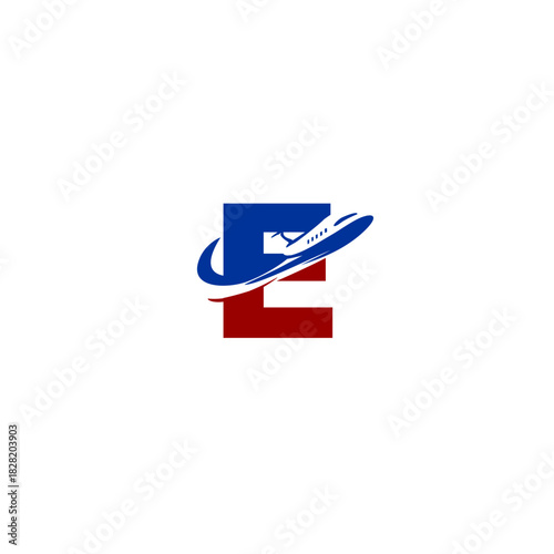 Plane Take Off shape Letter E...