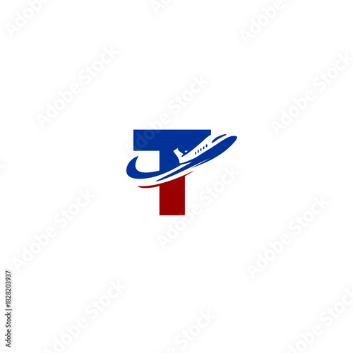 Plane Take Off shape Letter T...