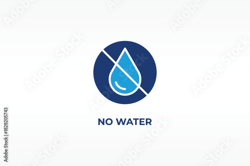 NO WATER vector, icon or logo sign isolated symbol illustration