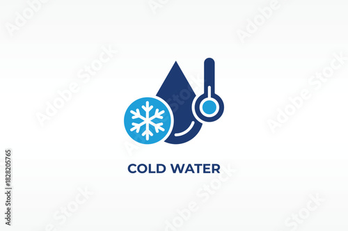 COLD WATER vector, icon or logo sign isolated symbol illustration