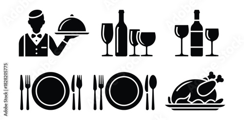 Restaurant and Dining Icons Set