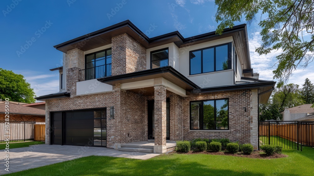Fototapeta premium Modern Home Design: Architecture Stock Photo, Modern house