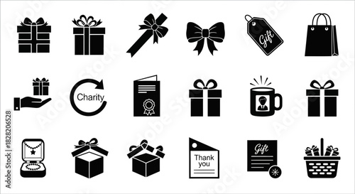  A Comprehensive Set of 15 Cohesive Black Vector Silhouettes for Charming Gift and Giving Celebrations_transparent.svg