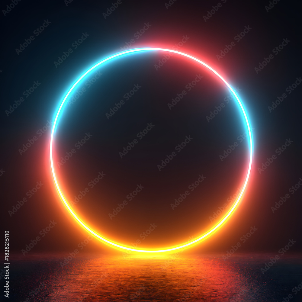 Obraz premium neon circle frame