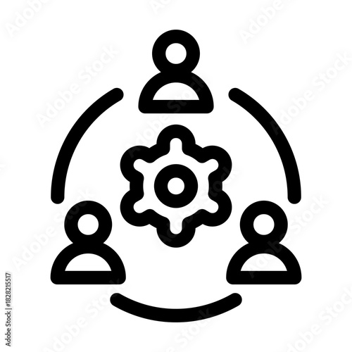 Collaborate Icon Business Line Style Vector