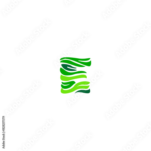A clean green-leaf letter logo with natural curves and fresh organic style. Designed for eco-friendly branding that highlights growth, purity, and a modern monogram identity.