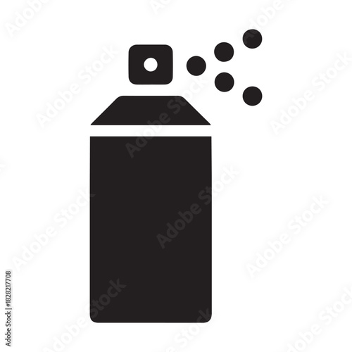 Spray Can Icon – Black & White Silhouette