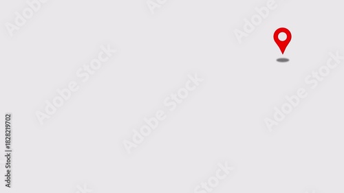 Location Pin Pointer on white Background 4K animation
