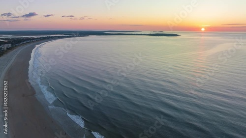 Aerial Hyperlapse of sunset at the beach