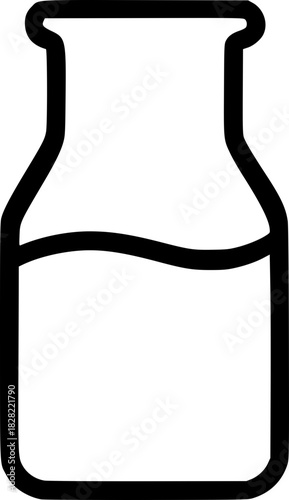 Minimal Laboratory Bottle Icon – Outline Style