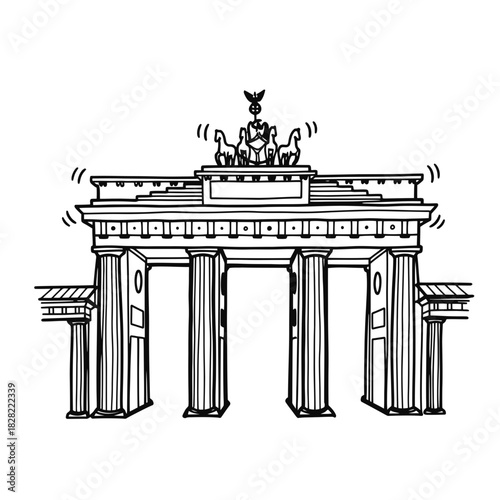 Brandenburg Gate Illustration: A Symbol of Berlins History.