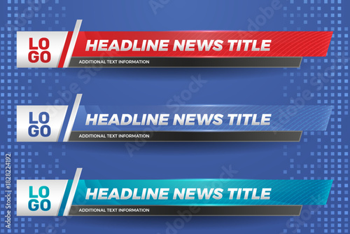 Lower third banner for television and streaming channel, with variant color