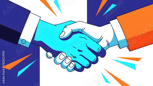 Professional Business Handshake Vector Illustration: Partnership, Deal, and Agreement