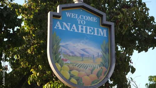 Anaheim California Public Welcome Sign