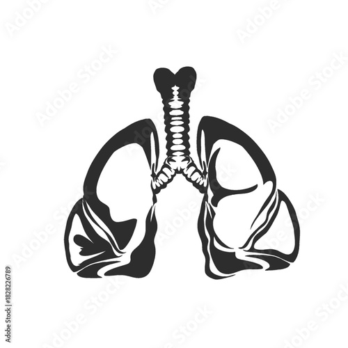 human internal organ icons lungs without background