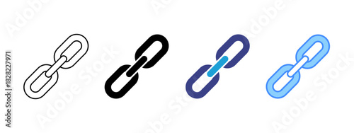 Connected icon set multiple style collection