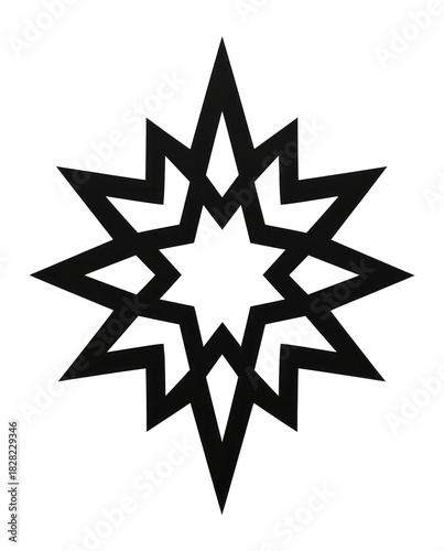 Wallpaper Mural PNG Islamic geometric solid shape black white illustration. Torontodigital.ca