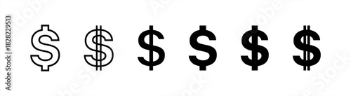 dollar sign icon. Element of money symbol icon. Premium quality graphic design icon. Outline symbols collection icon for websites, web design, mobile app, vector 10 eps.