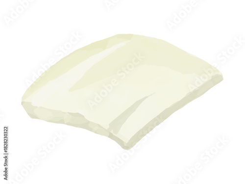 ザク切りした白菜のベクターイラスト (白い部分・料理素材・鍋具材)