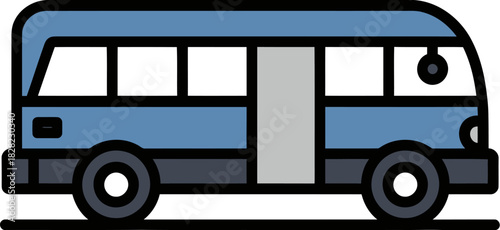 Blue bus illustration on a plain background