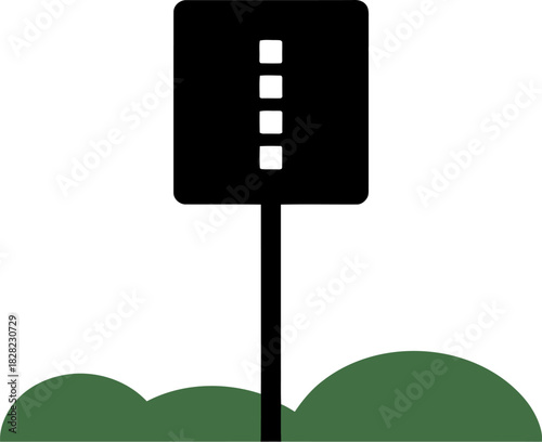 Traffic signal icon with four lights on pole