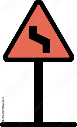 Traffic sign for a winding road ahead
