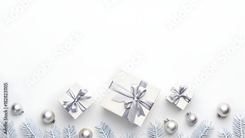 Festive Season Delights: Presents and decorations create a sense of anticipation and the spirit of gifting, all set against a backdrop of elegance and simplicity.