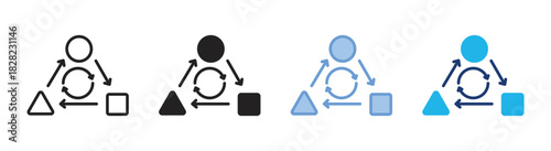 Adaptation icon set multiple style collection