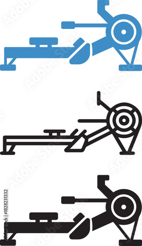 Rowing machine outline vector icon