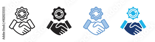 Support icon set multiple style collection