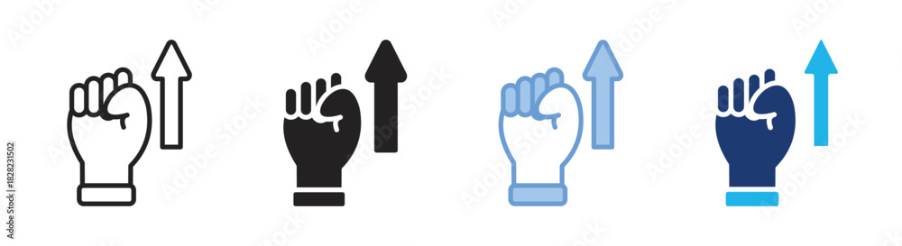 Fototapeta premium Motivation icon set multiple style collection