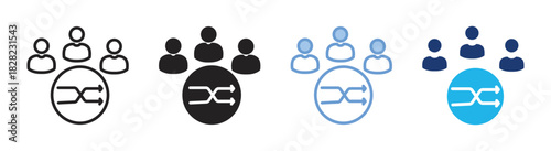 Team icon set multiple style collection