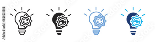 Idea icon set multiple style collection